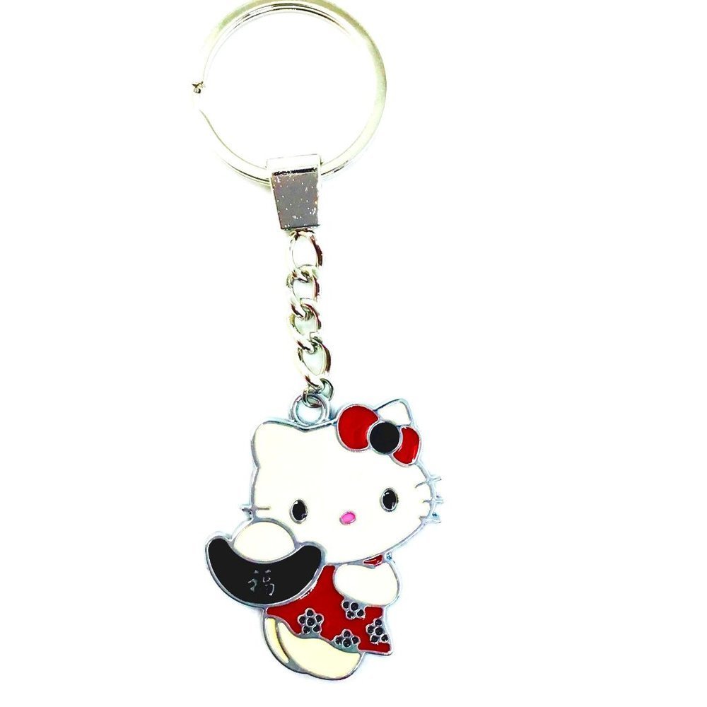Hello Kitty Key Chain Enamel Asian Kitty